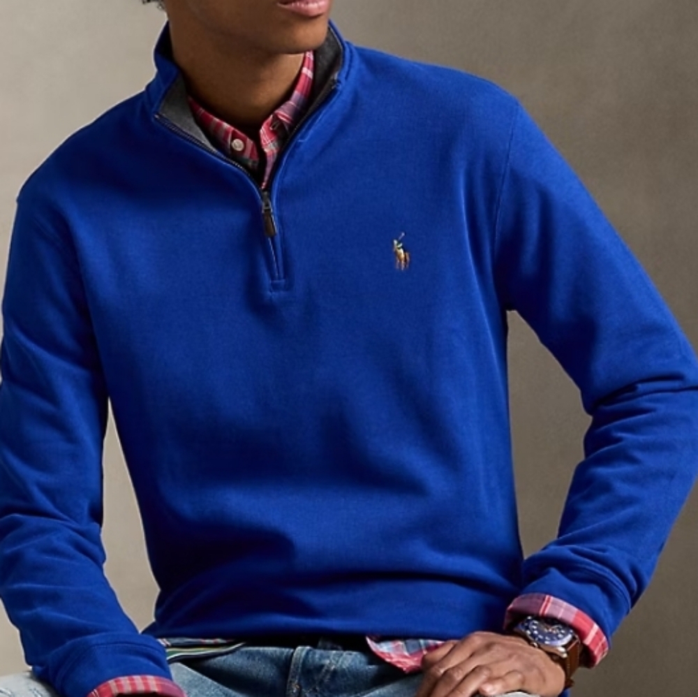 Polo by Ralph Lauren Men's Royal Blue Zip-Up Sweater Size XXL Cotton